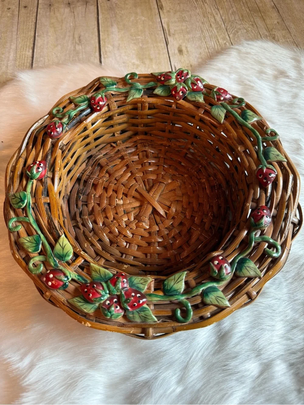Strawberry Bread Basket & Mini Strawberry Pie Accent Jar